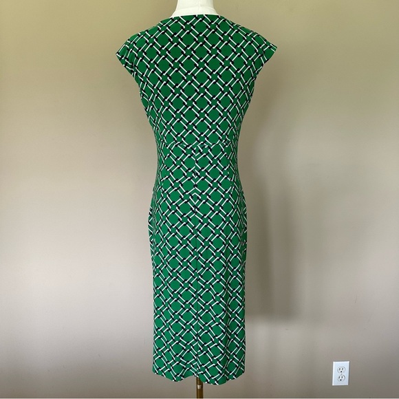 Lauren Ralph Lauren Slinky Stretch Dress Women 4 Faux Wrap Career Ruched V-neck - Picture 7 of 10